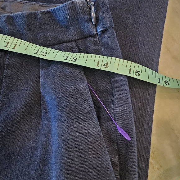 Dockers Women’s Navy Blue Stretch Trousers Size 2 Side Zip Flat Front Pants - Picture 6 of 9